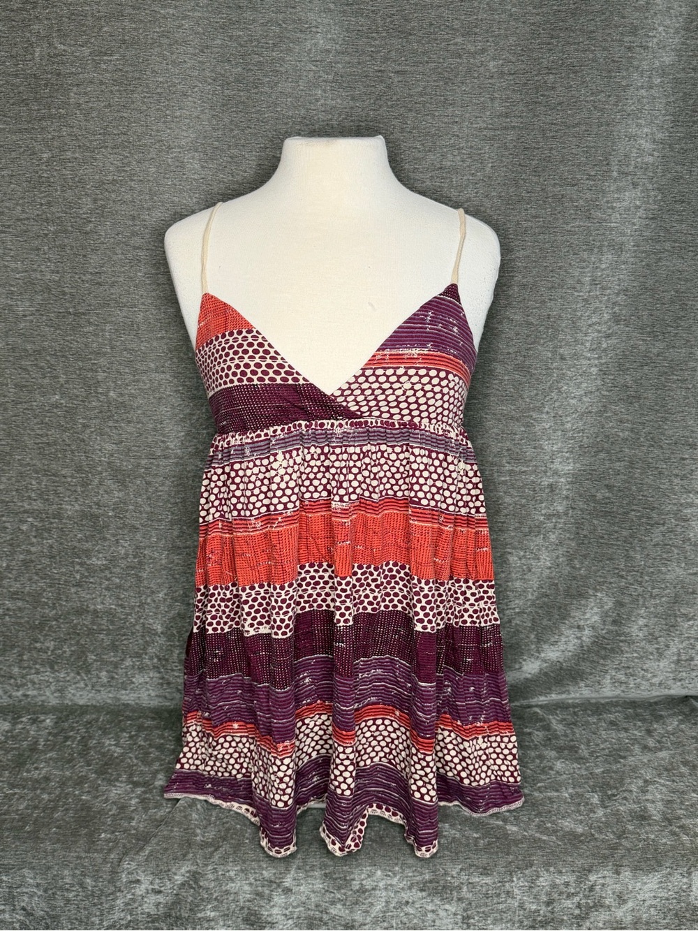 Vans Polka Dot and Stripe Tank Top in Purple and White
